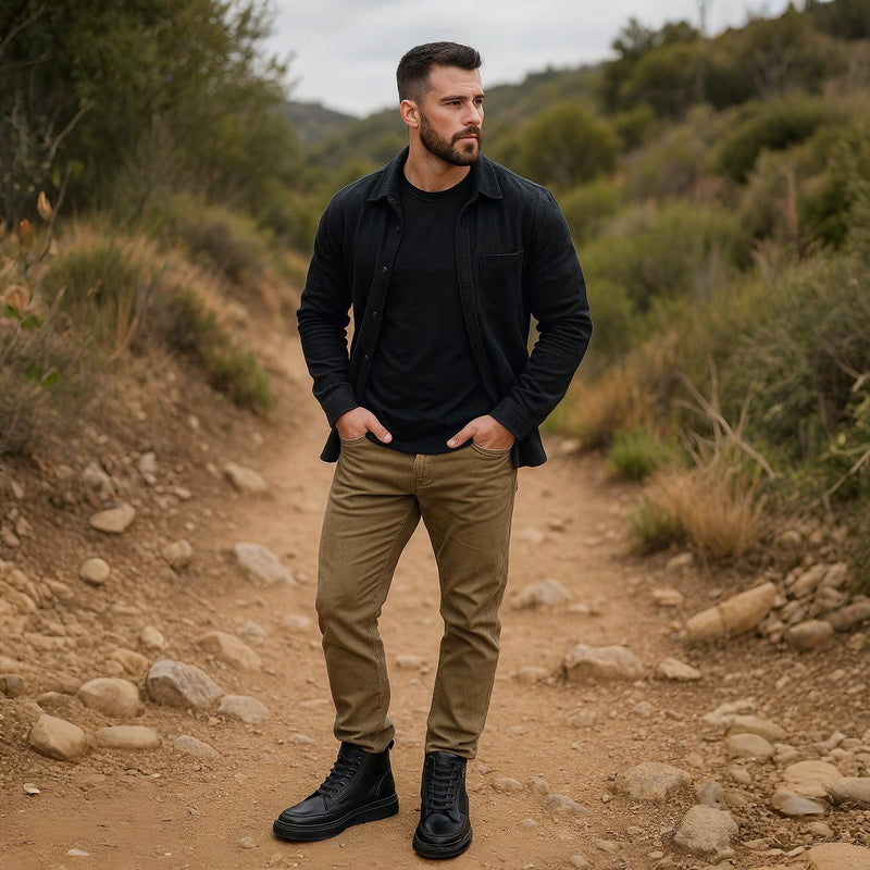 Tenis Híbrido de Piel para Hombre - Versión 2025 Ultra Durabilidad, Máxima Comodidad